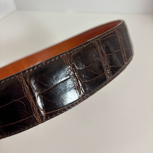 Vtg Ralph Lauren Collection genuine crocodile belt brown 28 main image 4